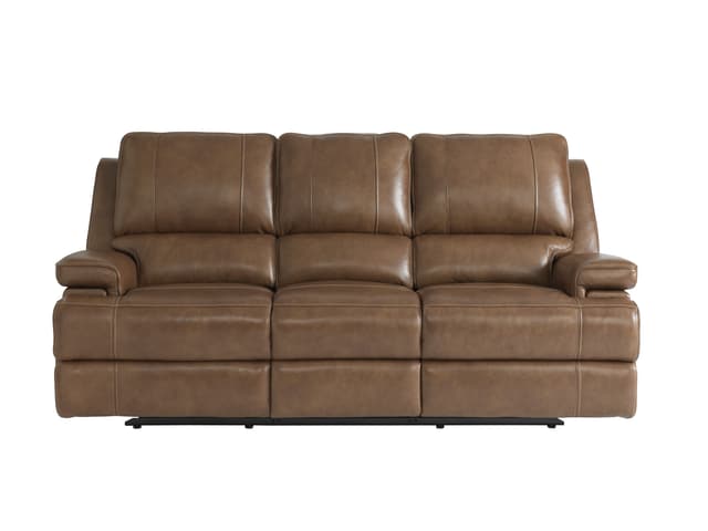 Bassett® Furniture Power Reclining Leather Match Sofa with Power Lumbar-2