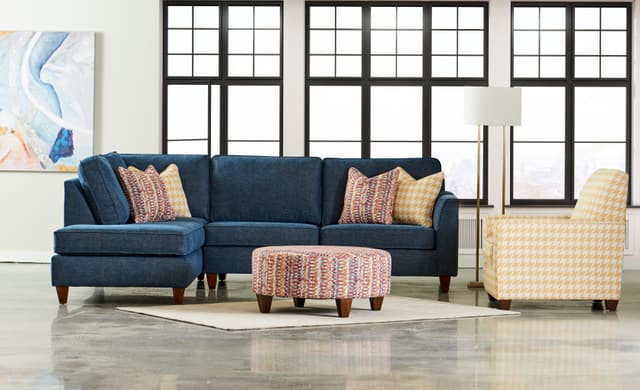 Wood House Upholstery Round Kooba Ottoman-1