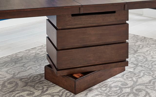 A-America® Chesney Falcon Brown High-Low Convertible Height Storage Table and 6 Stools-3