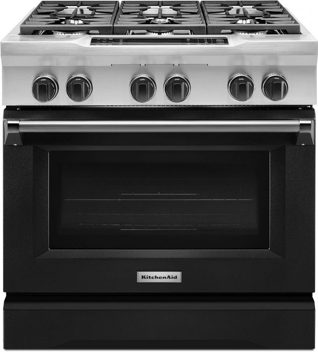 Kitchenaid 36 Imperial Black Commercial Style Free Standing Dual