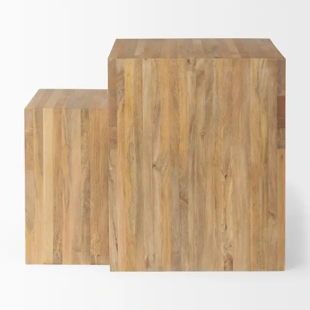 Mercana Set of 2 Chloe Cottage Wood Nesting Tables-2
