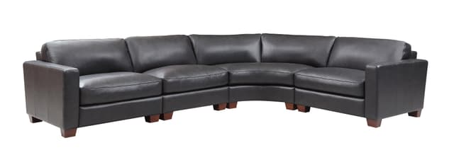 Leather Italia Georgetowne Brent Charcoal 4 Piece Sectional-0