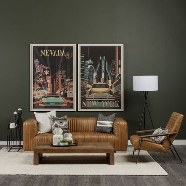 Mercana Grosjean Tan Leather Wrap Accent Chair-4