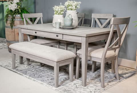 Signature Design by Ashley® Parellen Grey 6 Piece Dining Set-1