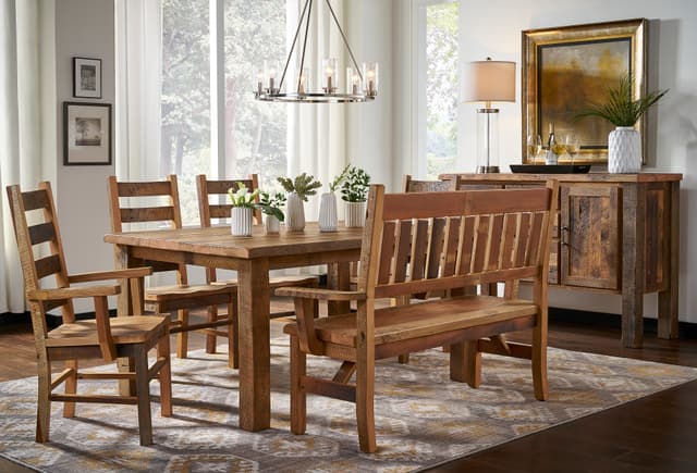 Daniel's Amish 58" Solid Barnwood Dining Bench-1