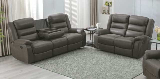 Signature Design by Ashley® Welota Gray Reclining Sofa and Loveseat Set-4