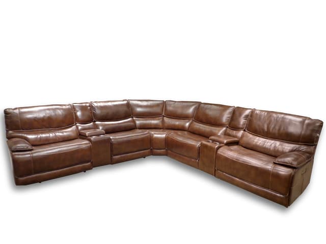 Cheers 7-Piece Leather Power Reclining Sectional-1