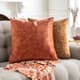 Surya Collins Burnt Orange 20"x20" Toss Pillow with Polyester Insert-4