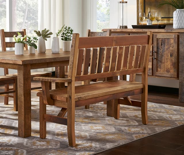 Daniel's Amish 58" Solid Barnwood Dining Bench-0