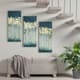 Olliix by Madison Park Teal Set f 3 Midnight Forest Gel Coat Canvas with Gold Foil Embellishment-2