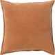 Surya Cotton Velvet Burnt Orange 18"x18" Pillow Shell-0