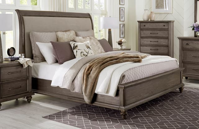 Klaussner® Richmond King Sleigh Upholstered Bed-0