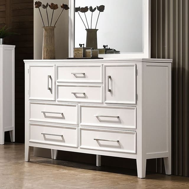 New Classic® Home Furnishings Andover White Dresser & Mirror-0