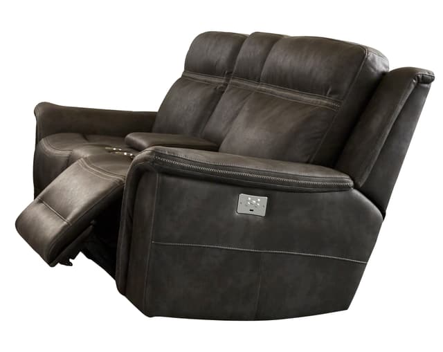Klaussner® Huxley Domanic Charcoal Power Reclining Console Loveseat-0