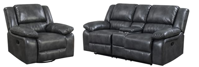 Emerald Home® 2 Piece Navaro Motion Console Loveseat and Recliner Set-0