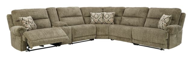 Signature Design by Ashley® Taupe Lubec 6-Piece Power Reclining Sectional-2