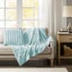 Olliix by Madison Park Duke Blue Faux Fur Square Pillow-1