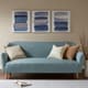 Olliix by Urban Habitat Navy Set of 3 Traveling Road Printed Canvas with Gold Foil-1
