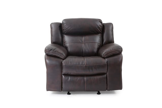 Cheers Leath-Aire Walnut Glider Recliner-0