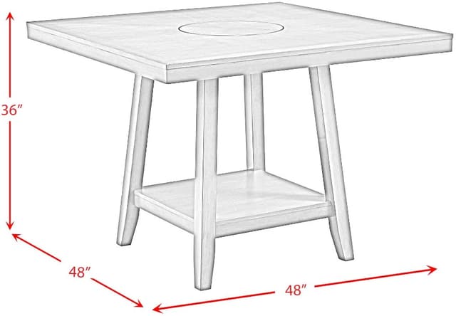 Elements International Seneca 6-Piece Grey Counter Height Dining Set-3