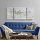 Olliix by Madison Park Blue Cosmo Blue/Gold 3 Piece Canvas Set Hand Embellished Textured Glitter and Gold Foil Set-3