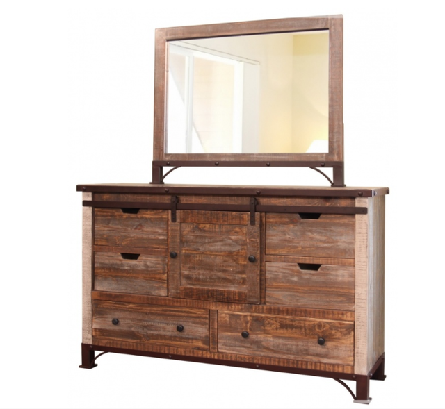 International Furniture© Antique Dresser and Mirror-0