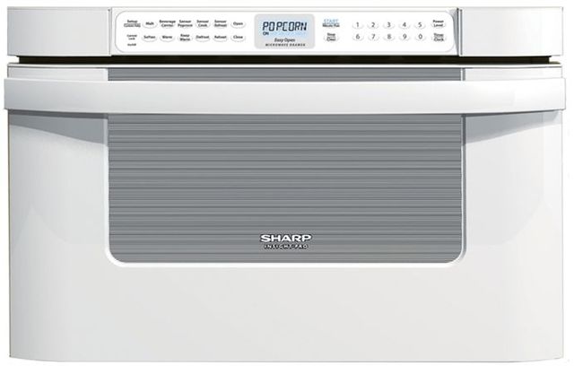 Sharp Insight Pro Built In Microwave Drawer-White-KB-6524PW | Kelley