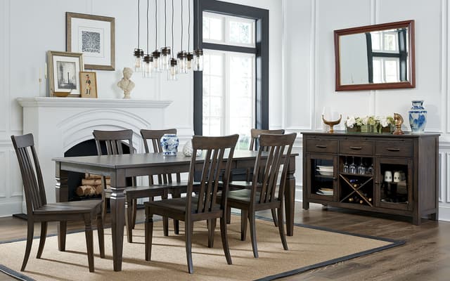 A-America® Kingston Dusty Black Dining Table and 6 Side Chairs-1