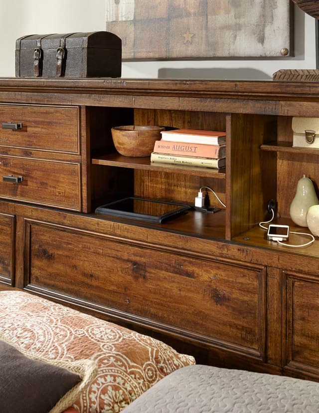 Intercon Wolf Creek Collection King Storage Bed with Bookcase Headboard-2