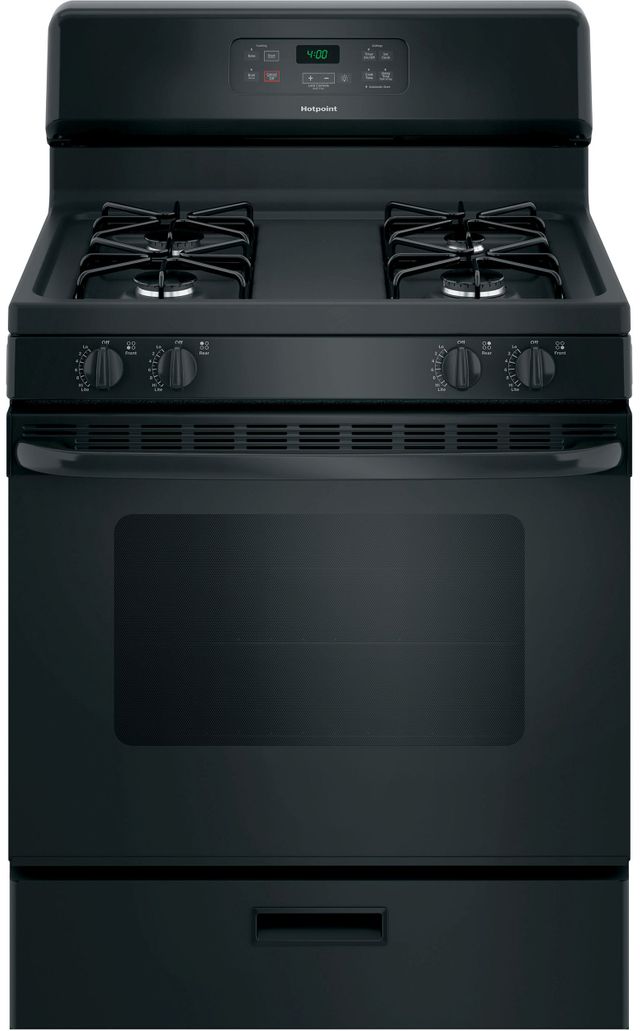 Hotpoint 30 Black Free Standing Gas Range Rgbs400dmbb