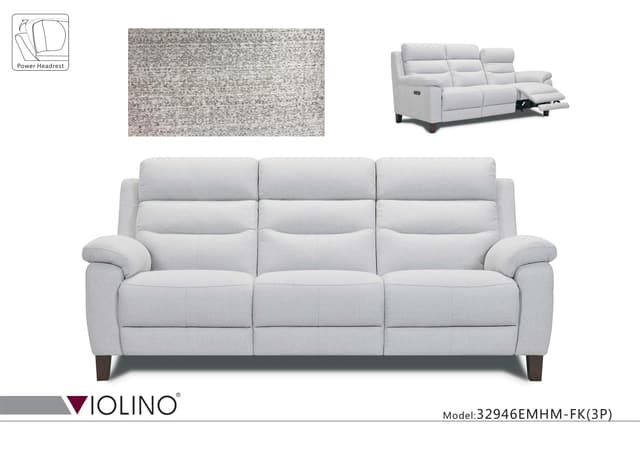 Violino 32946 Fabric Power Reclining Sofa with Power Headrest-1