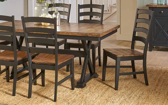 A-America® Stormy Ridge Dining Chicory/Slate Black Ladderback Chair-1