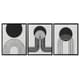 Olliix by Urban Habitat Cosmic Curl 3 Piece Set Black/Taupe Framed Canvas-0