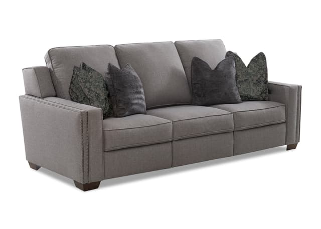 Klaussner® Macc Gray Power Reclining Sofa with Power Headrest-1