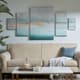 Olliix by Madison Park Glistening Gold Marble 5 Piece Blue/Sand Gel Coat Canvas with Gold Foil Set-4