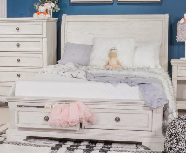 Signature Design by Ashley® Robbinsdale Antique White Full Sleigh Storage Bed-0