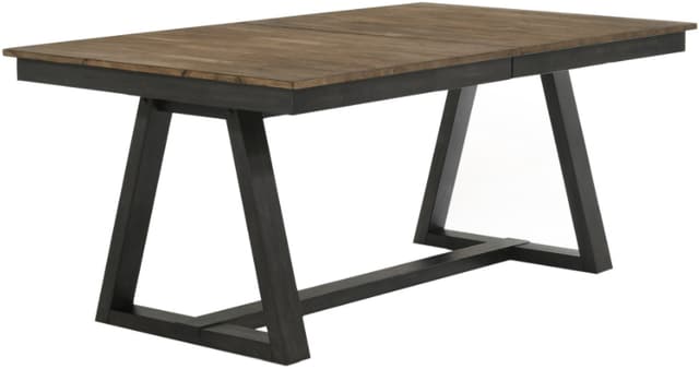 Intercon Harper Brushed Brown and Pecan Trestle Table with 6 Splat Back Chairs-1