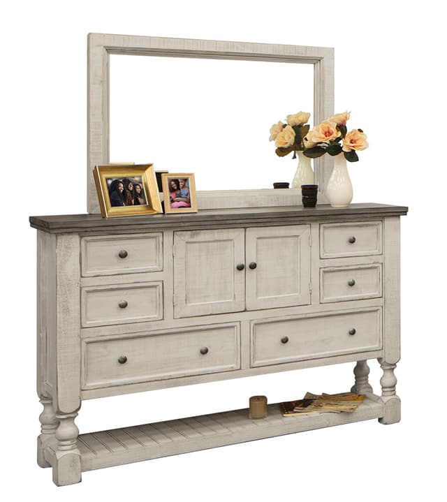 International Furniture© Stone Wood Dresser and Mirror-0