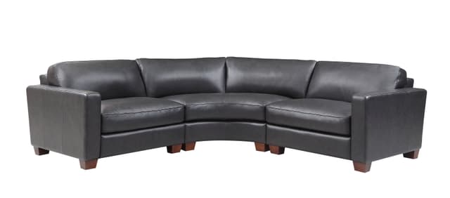 Leather Italia Georgetowne Brent Charcoal 3 Piece Sectional-0