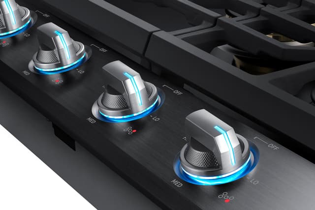 Samsung 36" Gas Cooktop-Fingerprint Resistant Black Stainless Steel-3