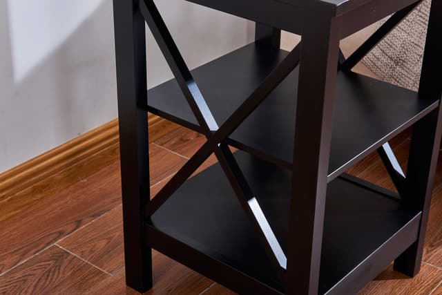 Milton Green Stars Black X-Side Panel End Table-2
