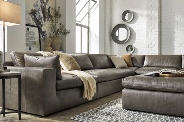 Signature Design by Ashley® 5 Piece Alabonson Leather Sectional-2