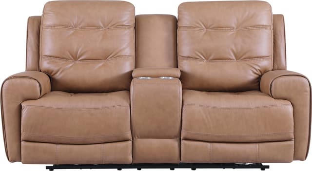 Leather Italia™ Cambria London Caramel Brown Power Reclining Loveseat-0