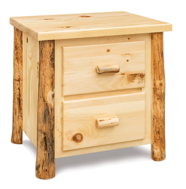 Fireside Log Furniture Amish Rustic Pine 5 Drawer Night Stand-0