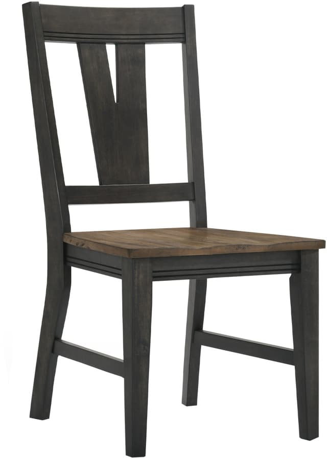 Intercon Harper Brushed Brown and Pecan Trestle Table with 6 Splat Back Chairs-4
