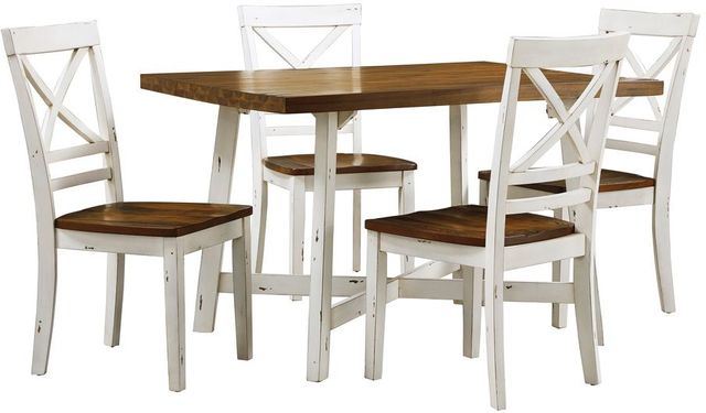 Standard Furniture Amelia 5 Piece Aged White Dining Set 19082