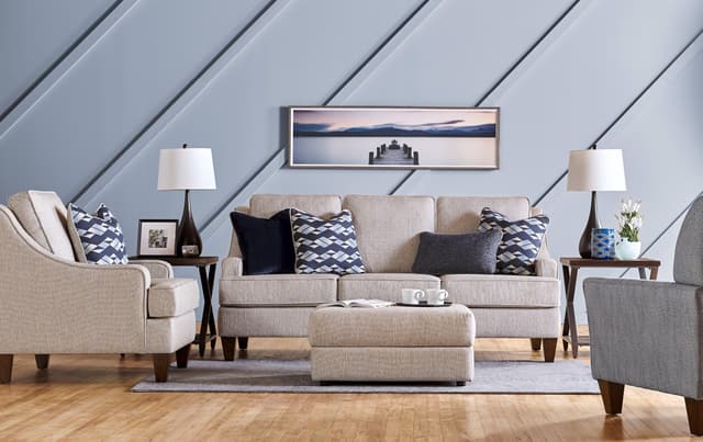 Wood House Upholstery Carneigie Hemp Linden Sofa-0