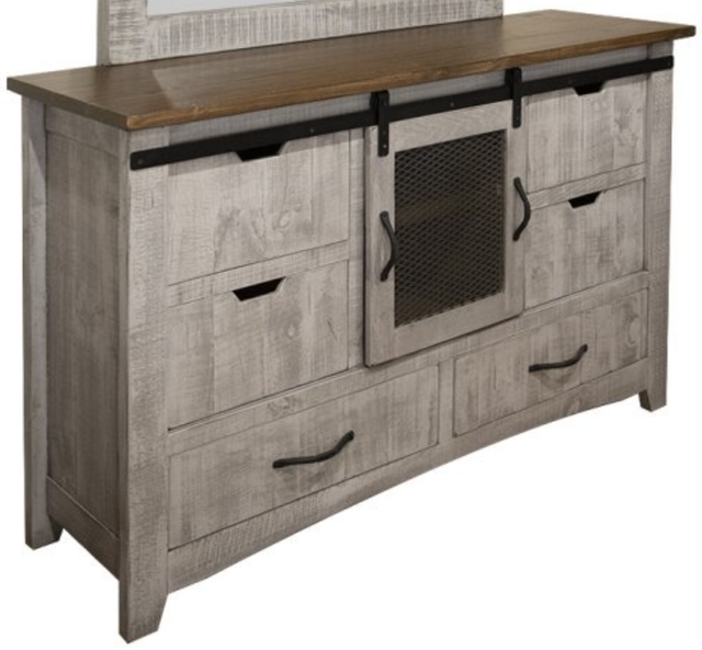 International Furniture© Pueblo Gray Dresser and Mirror-1