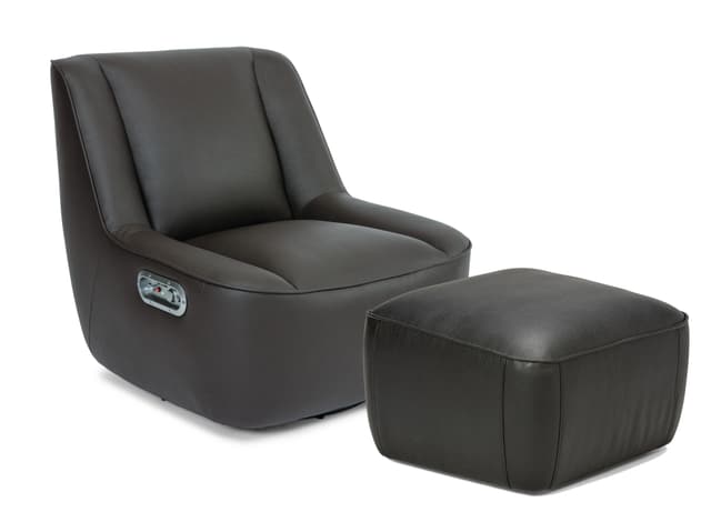 Flexsteel® Status Black Media Power Swivel Gaming Chair and Ottoman-0