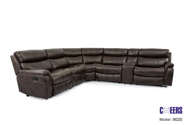Cheers Prestige Leather 6 Piece Power Reclining Sectional with Power Headrest-1